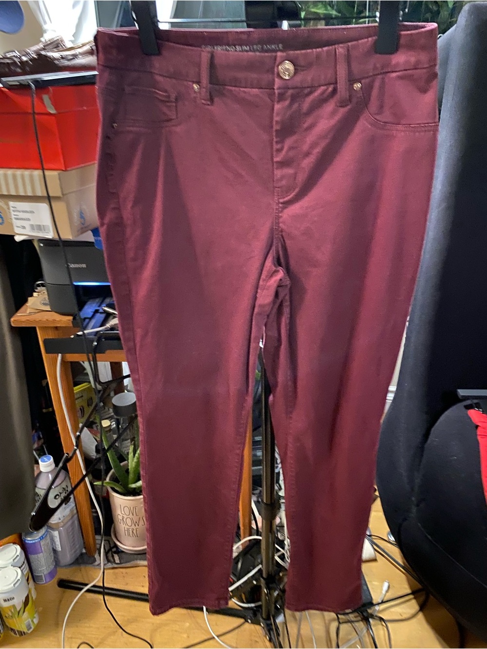 Chico's Burgundy Friend Slim Leg Pants